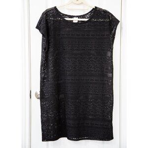 Merona Black Mesh Swim Cover Up, size L